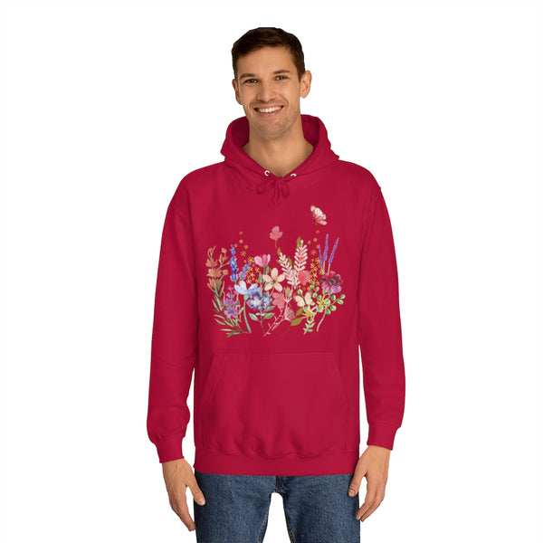 Audrey Floral Meadow Awesome Unisex College Hoodie