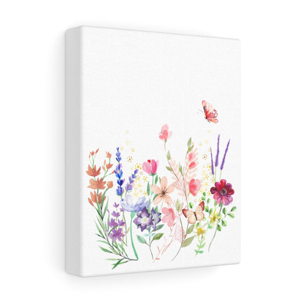 Audrey Floral Meadow Botanical Watercolor Stretched Canvas