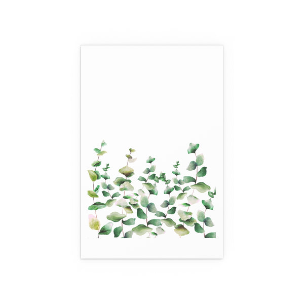 Reese Green Leaves Botanical Watercolor Greenery Print 200gsm Farmhouse Plant Wall Art Green Leafy Housewarming Premium Poster