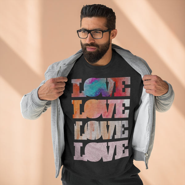 Love, Love Unisex Premium Crewneck Sweatshirt Marvelous Studio