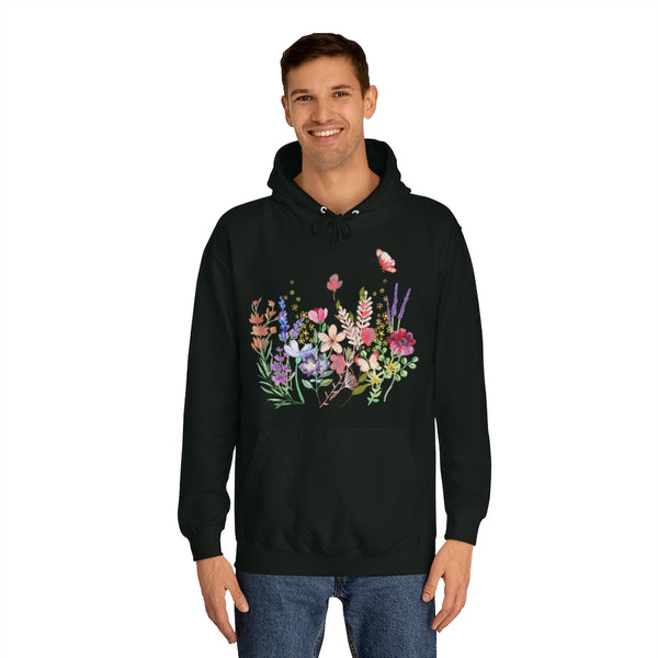 Audrey Floral Meadow Awesome Unisex College Hoodie