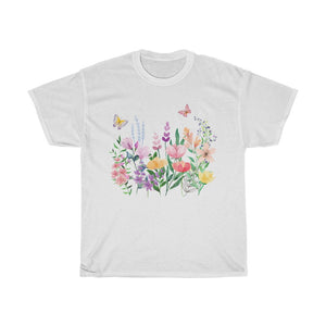 Eileen Floral Meadow Awesome Unisex Heavy Cotton Tee Marvelous Studio