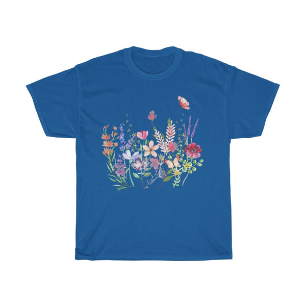 Audrey Floral Meadow Awesome Unisex Heavy Cotton Tee Marvelous Studio