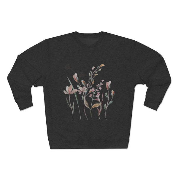 Rowan Floral Design Unisex Premium Crewneck Sweatshirt Marvelous Studio