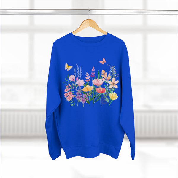 Eileen Floral Meadow Unisex Premium Crewneck Sweatshirt Marvelous Studio