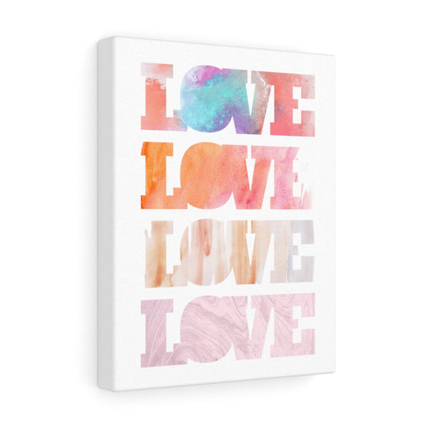 Love, Love letters Watercolor Art Stretched Canvas Marvelous Studio