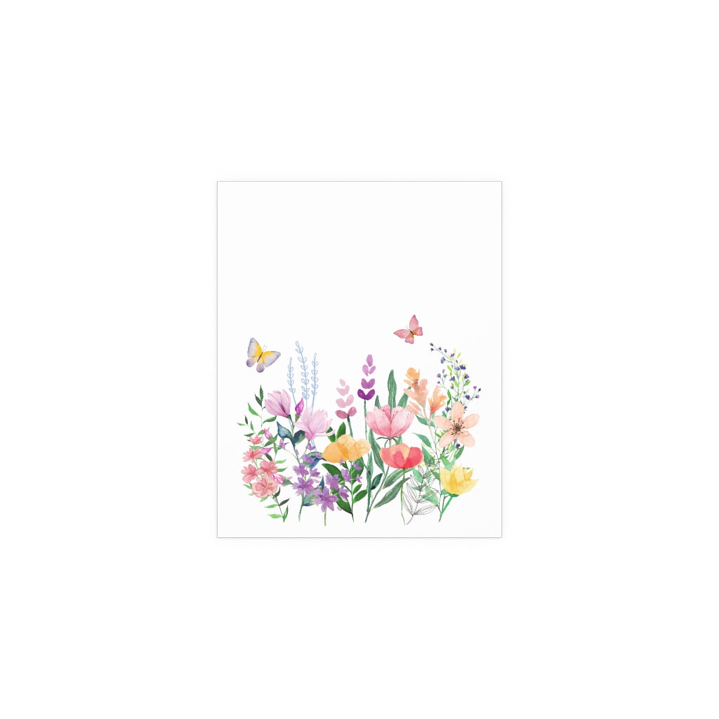 Eileen Floral Meadow Botanical Watercolor Greenery Print 200gsm Farmhouse Plant Wall Art Green Poster Housewarming Good vibes Premium Silk Poster