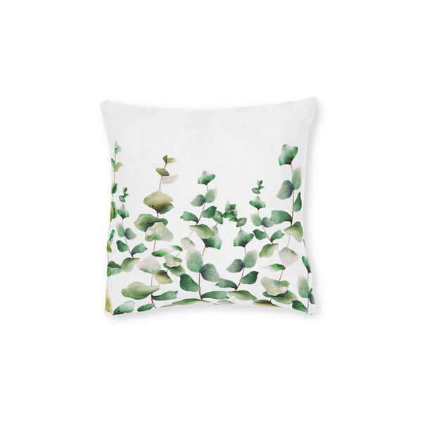 Sweet Reese Botanical Design Floral Green Plant Eucalyptus Square Pillow Marvelous Studio