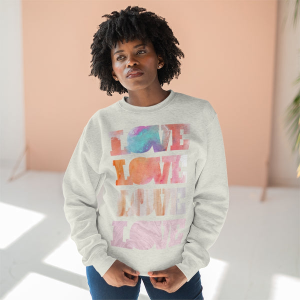 Love, Love Unisex Premium Crewneck Sweatshirt Marvelous Studio