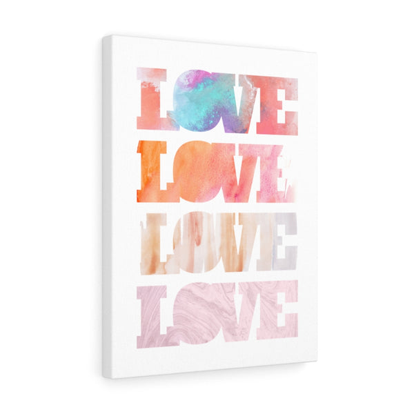 Love, Love letters Watercolor Art Stretched Canvas Marvelous Studio
