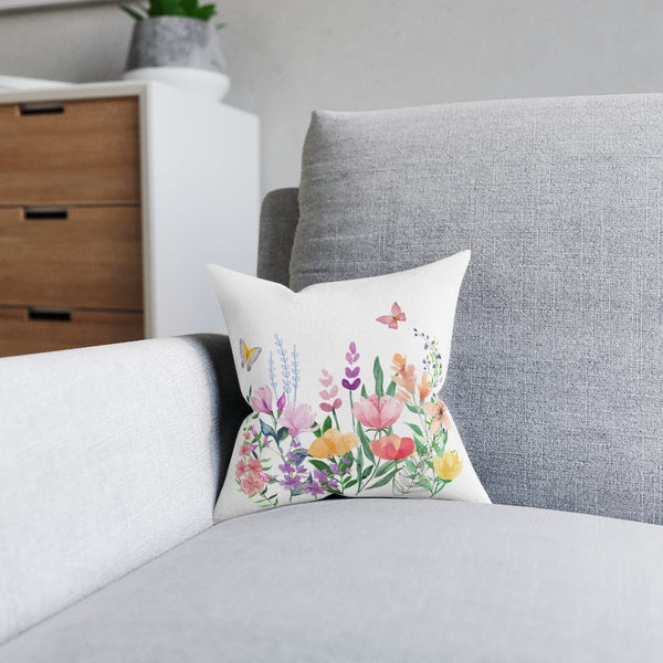 Eileen Floral Meadow Square Pillow Double Sided Print Marvelous Studio