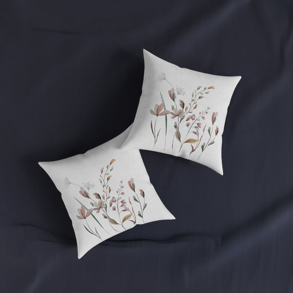Rowan Floral Design Square Pillow Double Sided Print Marvelous Studio